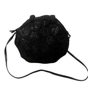 Accessorize London Black Round‎  Straw Bag